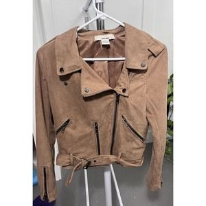 Anthropology Jacket Women Sans Souci Suede zipper